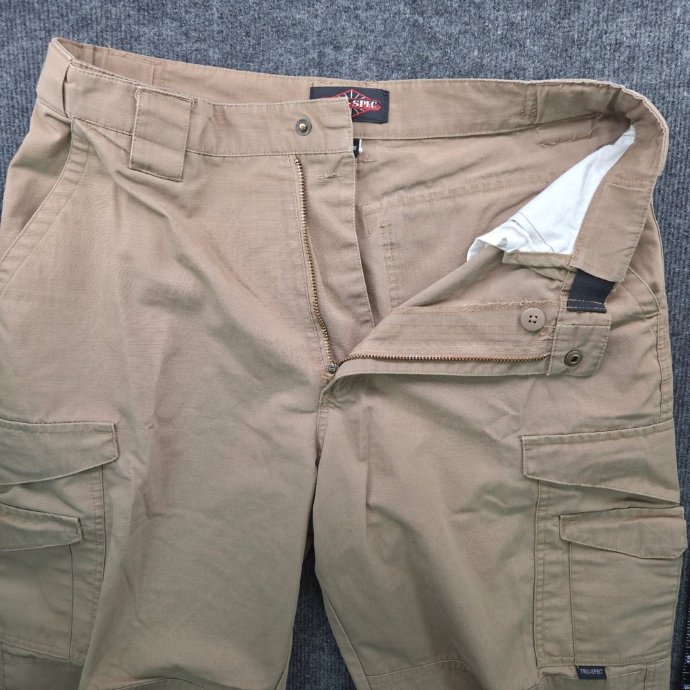 TRU-SPEC Mens 34x32 Khaki Ripstop Tactical Cargo Pants Gorpcore Utility Workwear